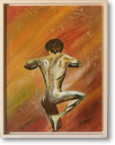 Männerakt – Acryl auf Holz – Bildgröße: 50x80 cm – Größe gerahmt: 60x90 cm – € 350
