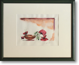 Mohnschale – Aquarell – Bildgröße: 30x22 cm – Größe gerahmt: 53x43 cm – Preis: € 200