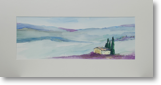 Weitblick – Aquarell – Bildgröße: 46x17 cm – Größe gerahmt: 61x31 cm – Preis: € 100