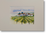 La Ferme – Aquarell – Bildgröße: 40x30 cm – Größe gerahmt: 70x50 cm – Preis: € 150