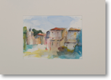 Saignon1 – Aquarell – Bildgröße: 40x30 cm – Größe gerahmt: 70x50 cm – Preis: € 150