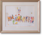 Menschen2, Aquarell, Bildgröße: 39x28 cm, Größe gerahmt: 54x44 cm, € 250
