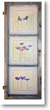 Abstrakter Mohn – Aquarell in antikem Fenster – 43x129 cm – Preis: € 490 (verkauft)